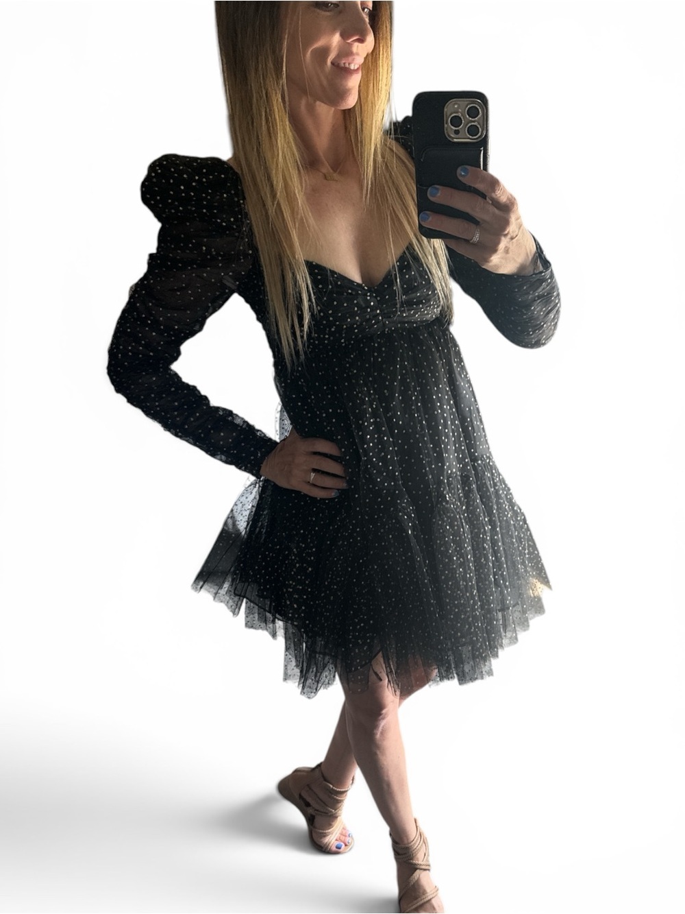 NWT Zimmermann Black Sparkle Tulle Mini Dress